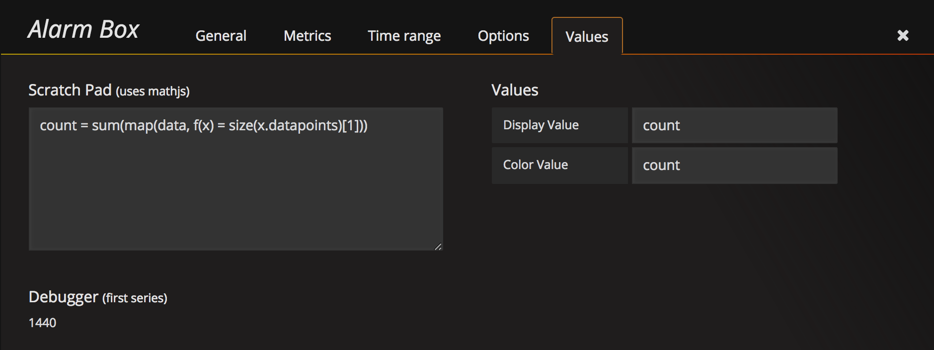 Alarm Box Values