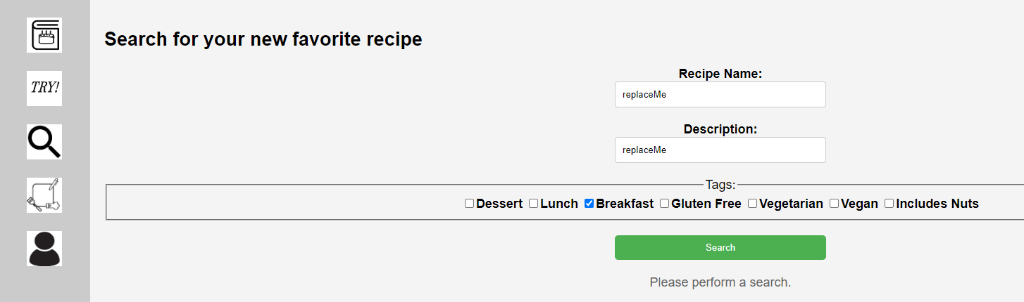 The landing page, with some text to replace within Burp Suite