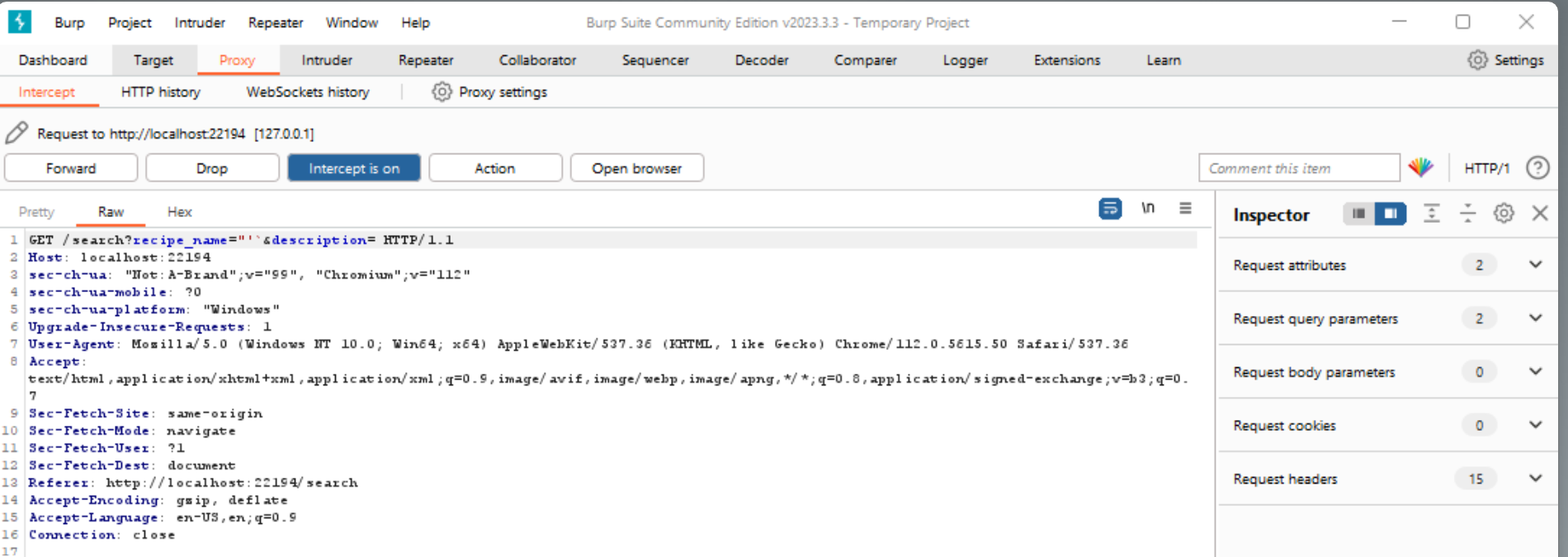 Testing the first parameter