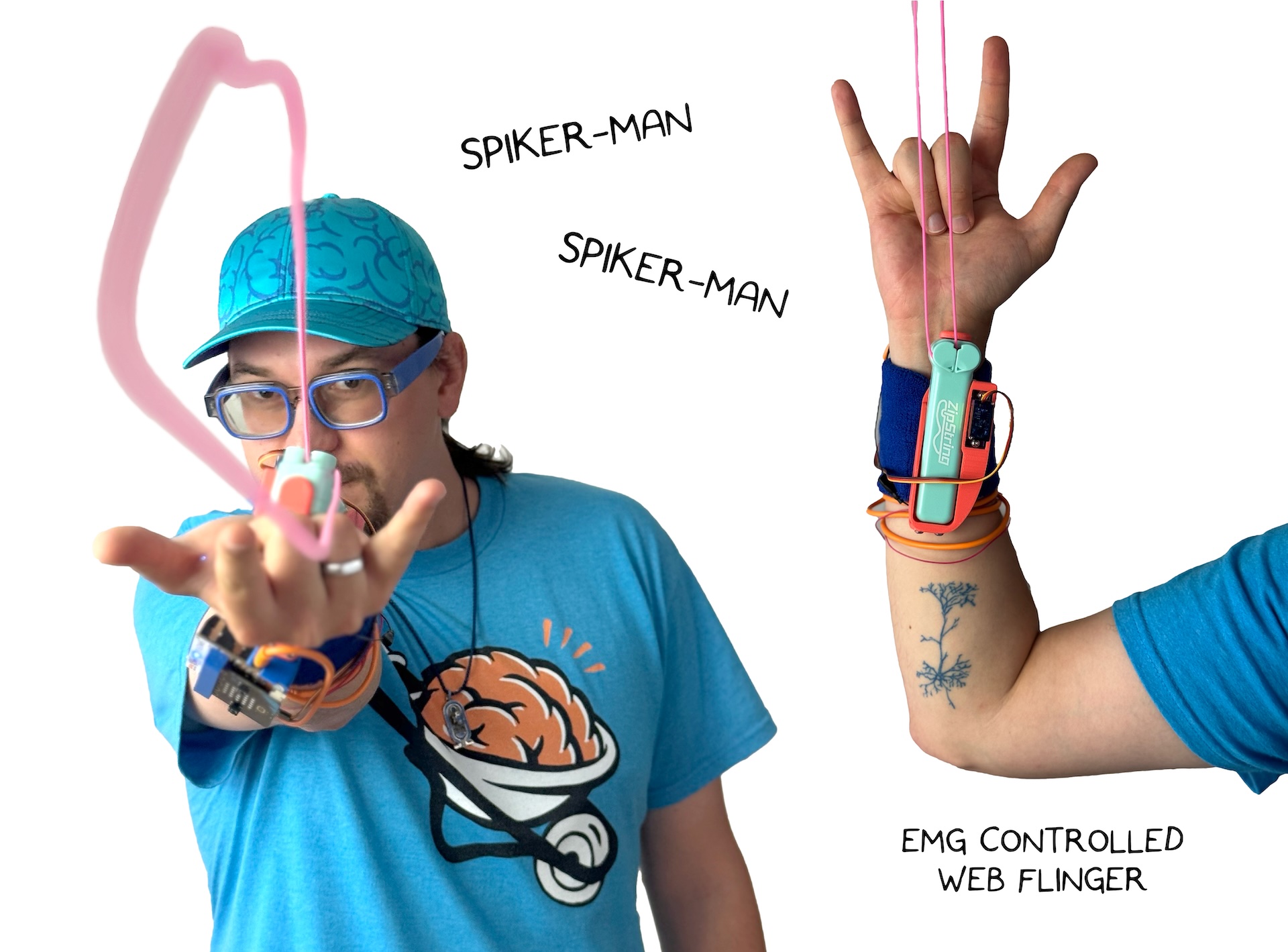 Spiker-Man Web Flinger being aimed from the wrist