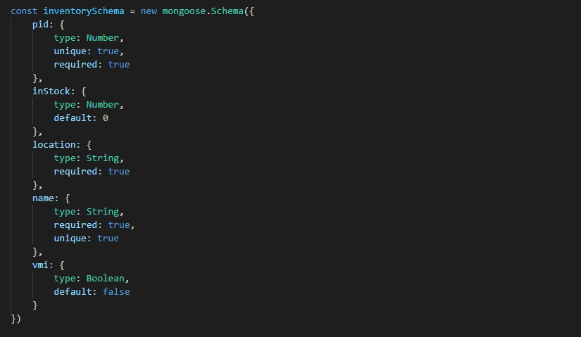 Inventory Schema