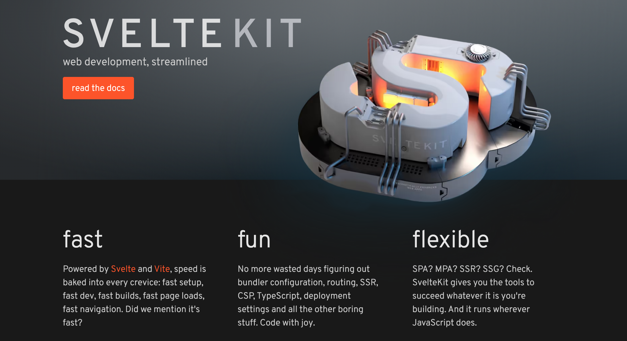 svelte kit home page screenshot