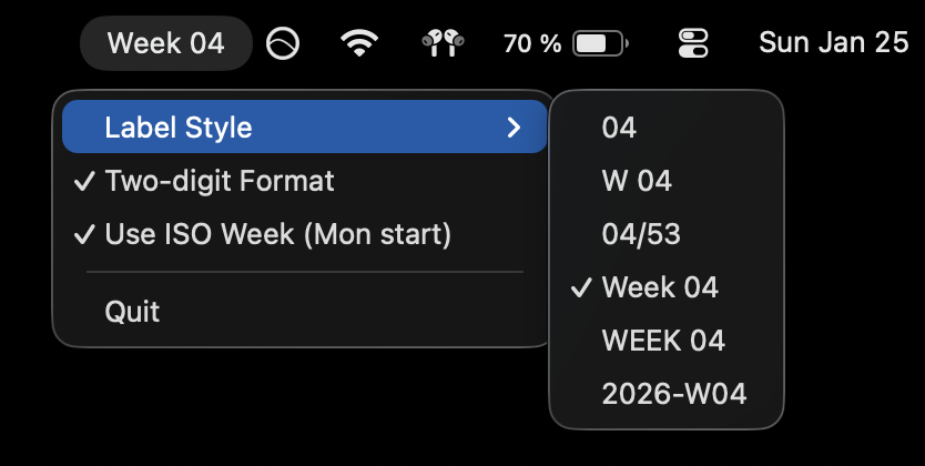 WeekNumber screenshot 3