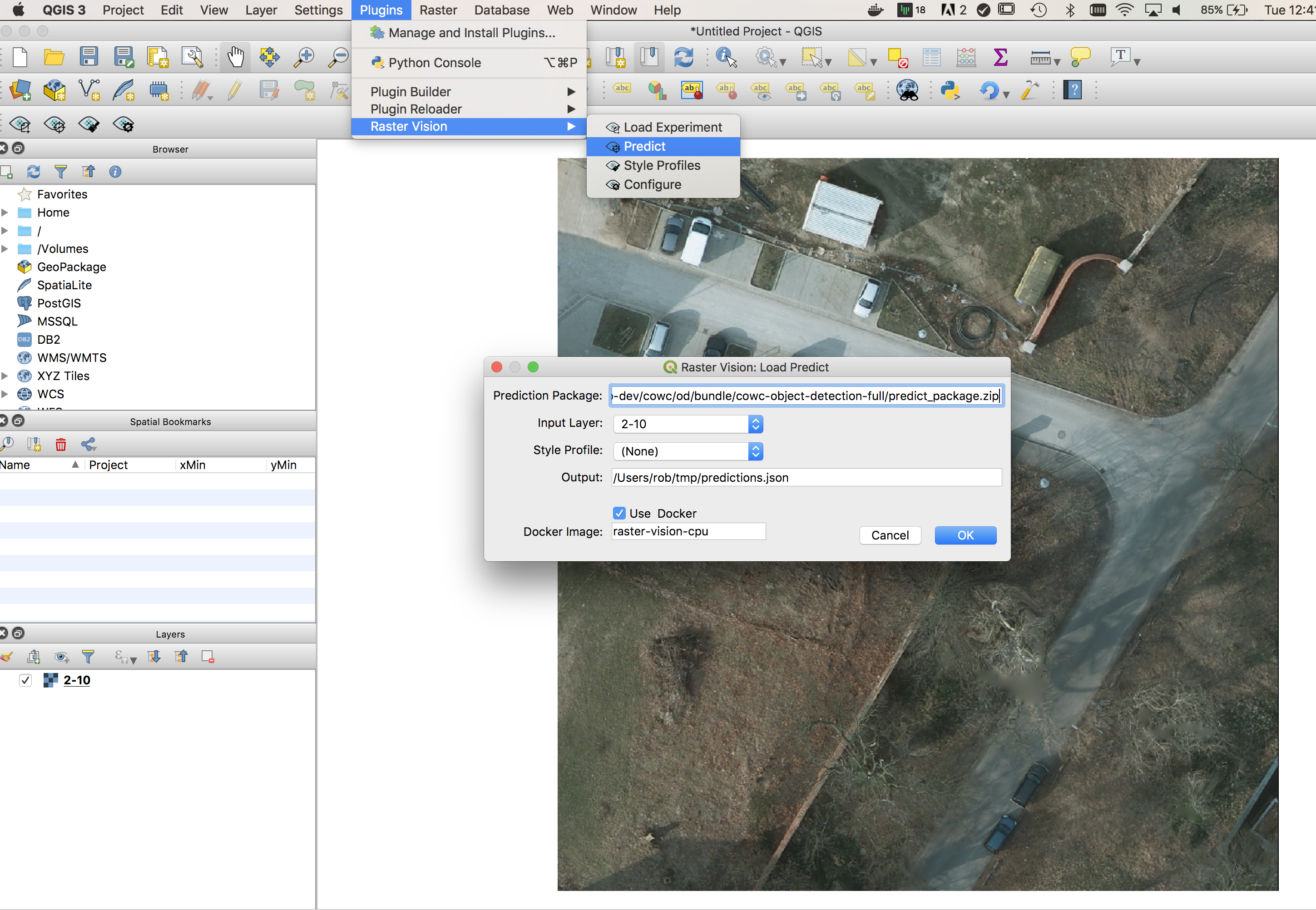 QGIS Predict dialog