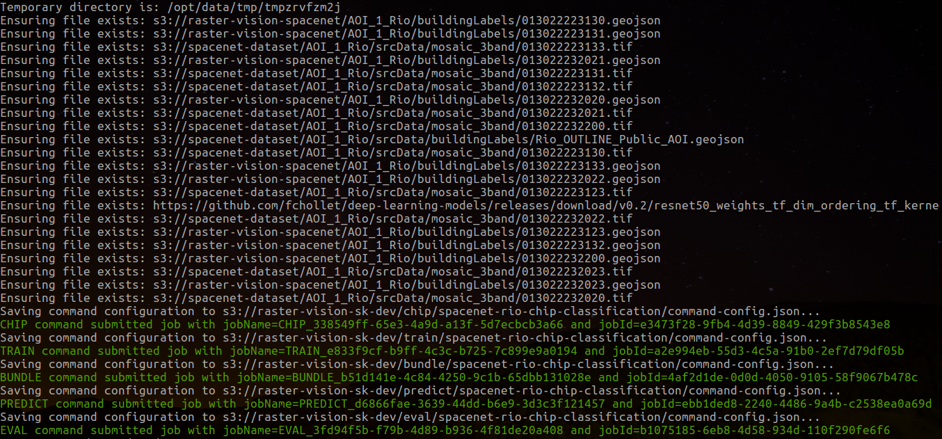 Spacenet Chip Classification Console Output