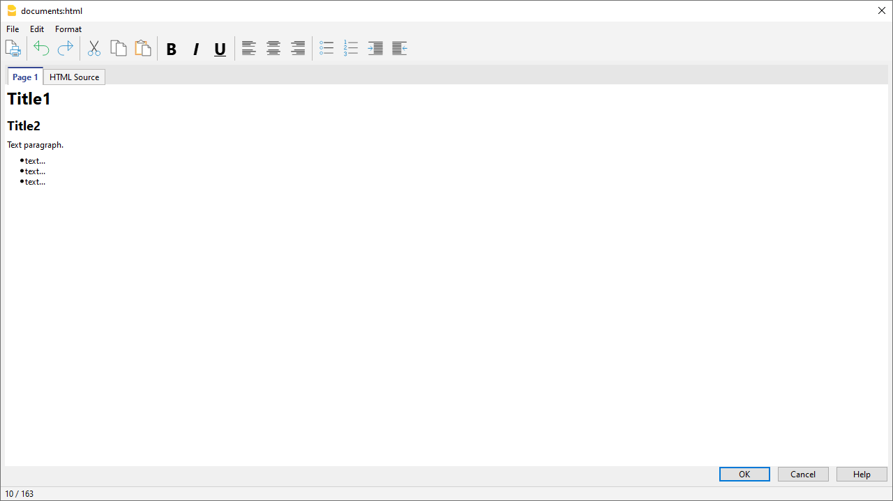 Html editor, insérer champ