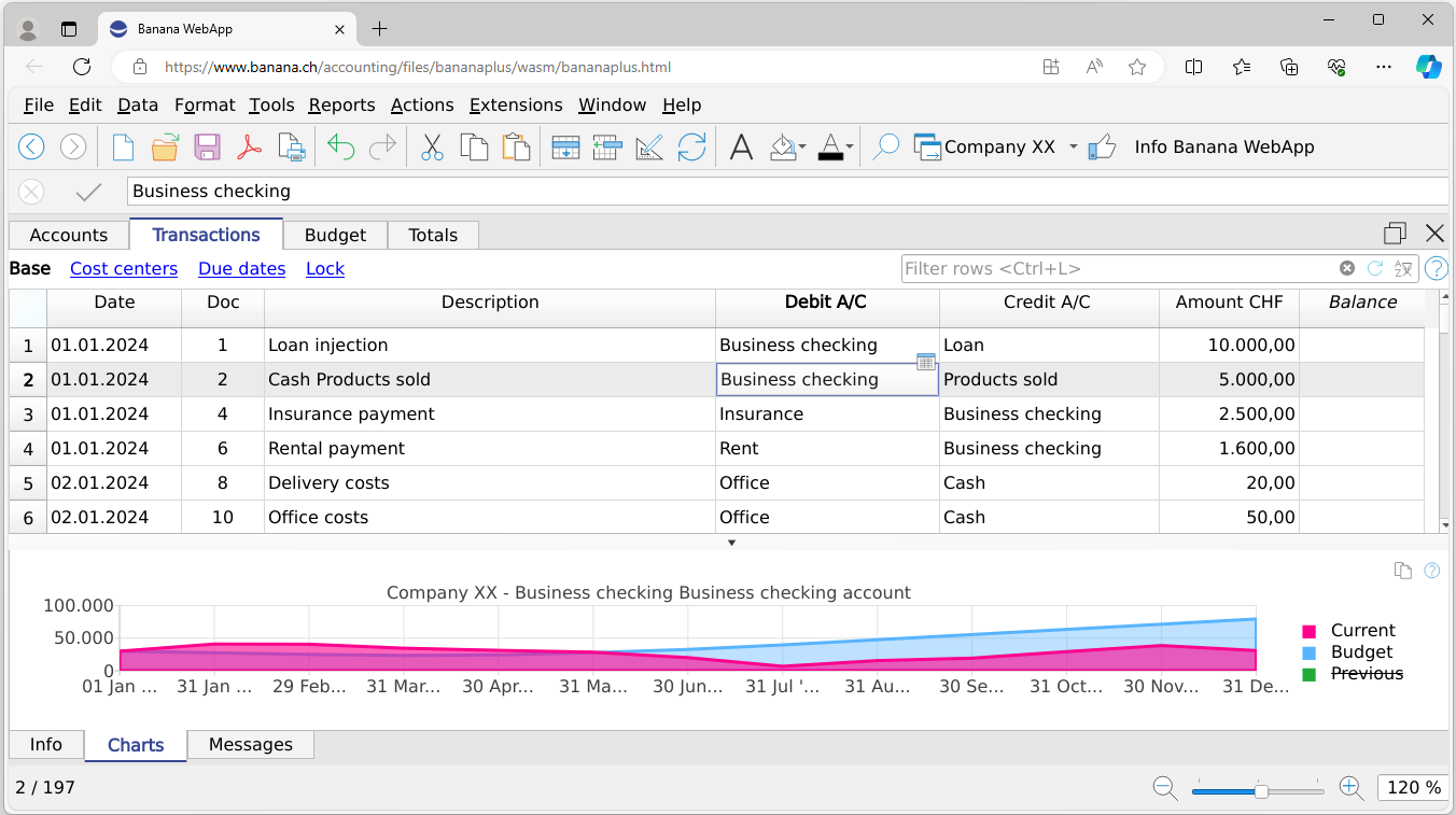 Essayez la WebApp de Banana Comptabilité+ | Banana Comptabilité Software