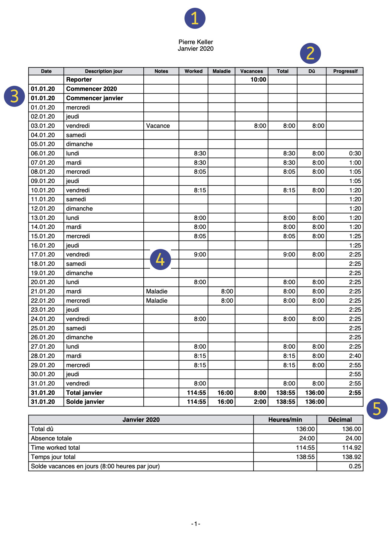 time sheet preview