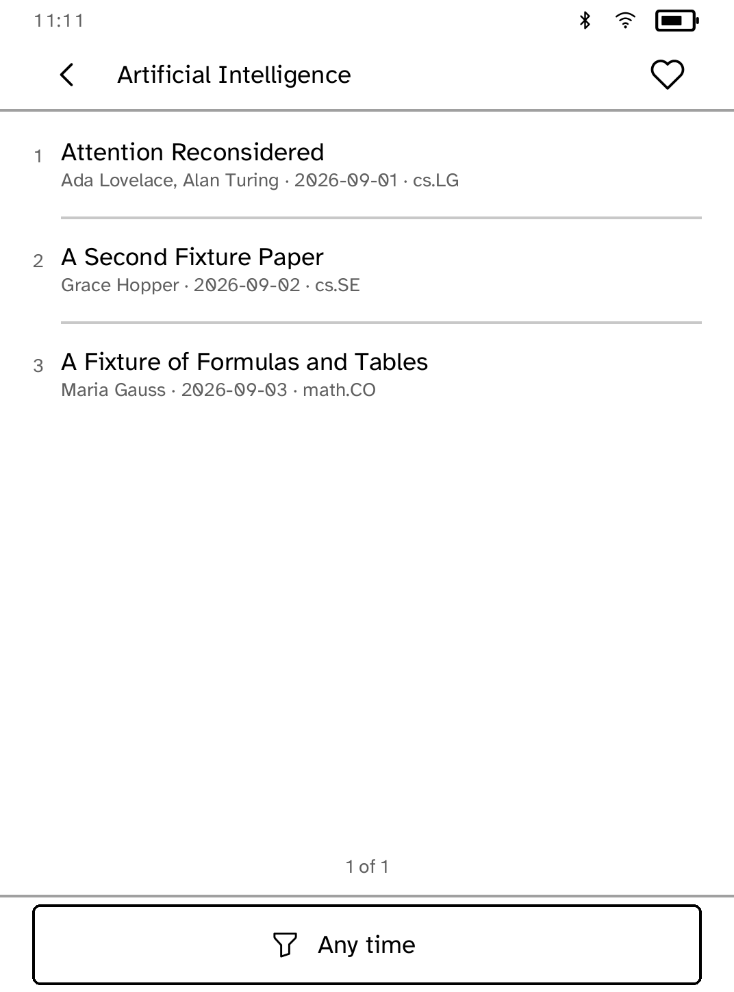 The newest Artificial Intelligence preprints listed newest first in the Preprints app on a Kobo