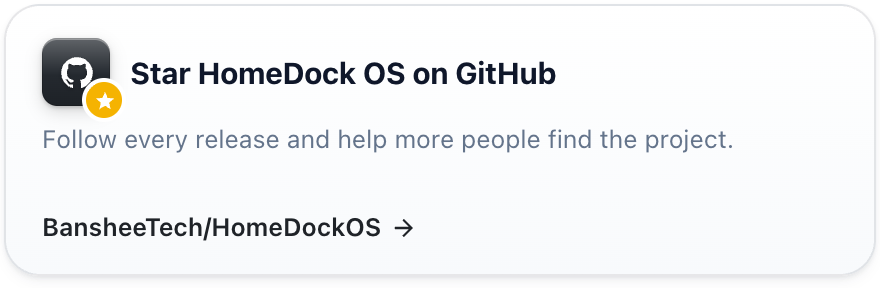 Star HomeDock OS on GitHub