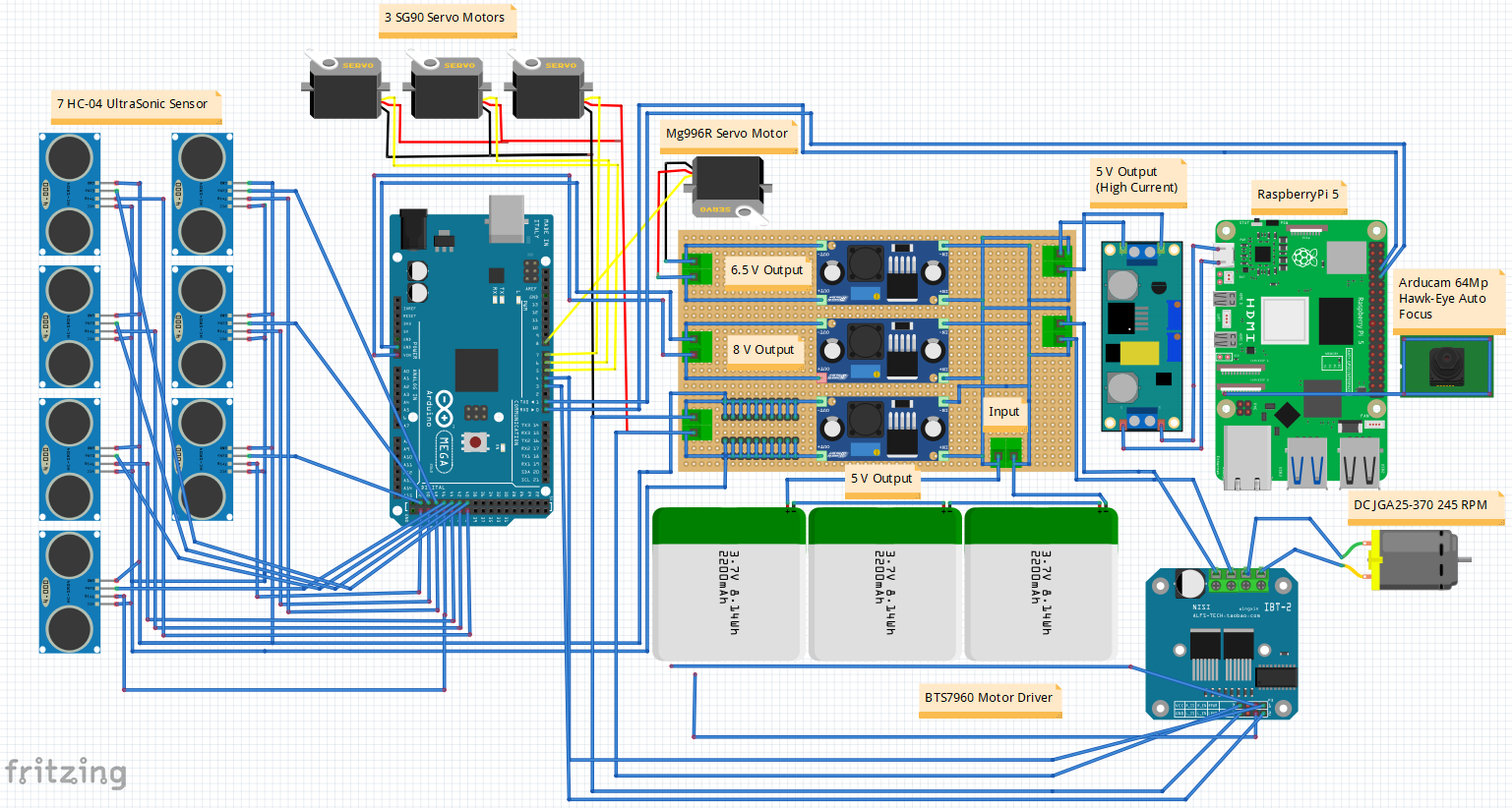 Full Schematic Circuit Diagram of the Robot