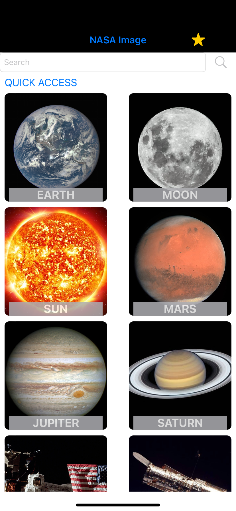 GitHub - Barazite/NASAImage: NASA Image API with storyboard