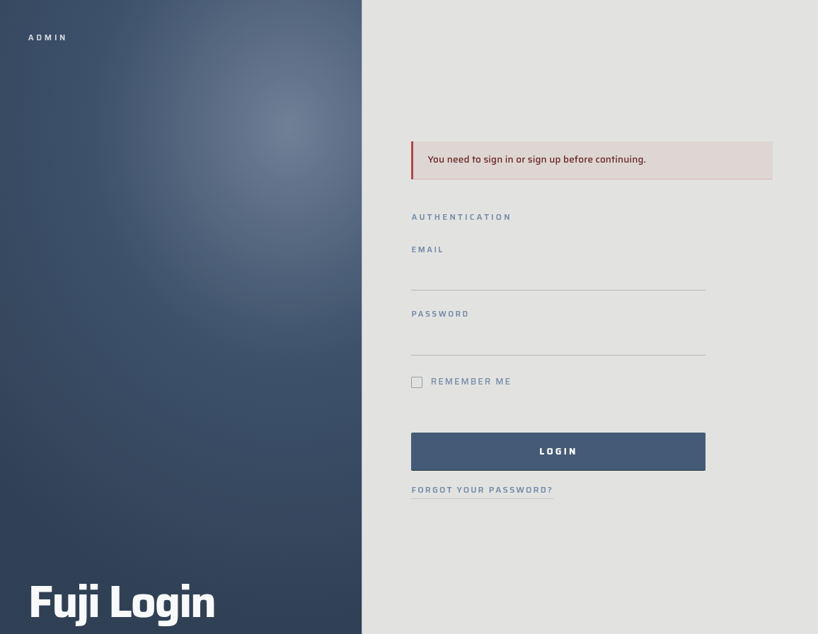 Login page