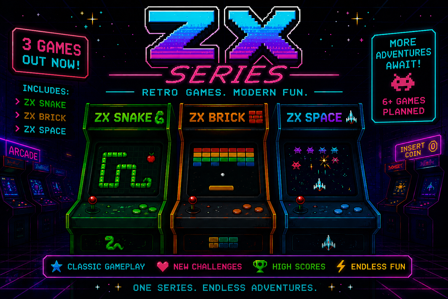 ZX Series Retro Arcade Games | BarkinMad Studios