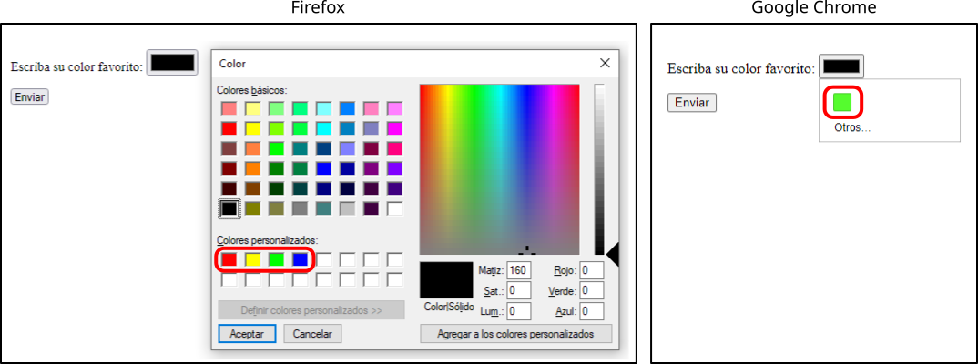 Captura control color con datalist en Firefox y Chrome