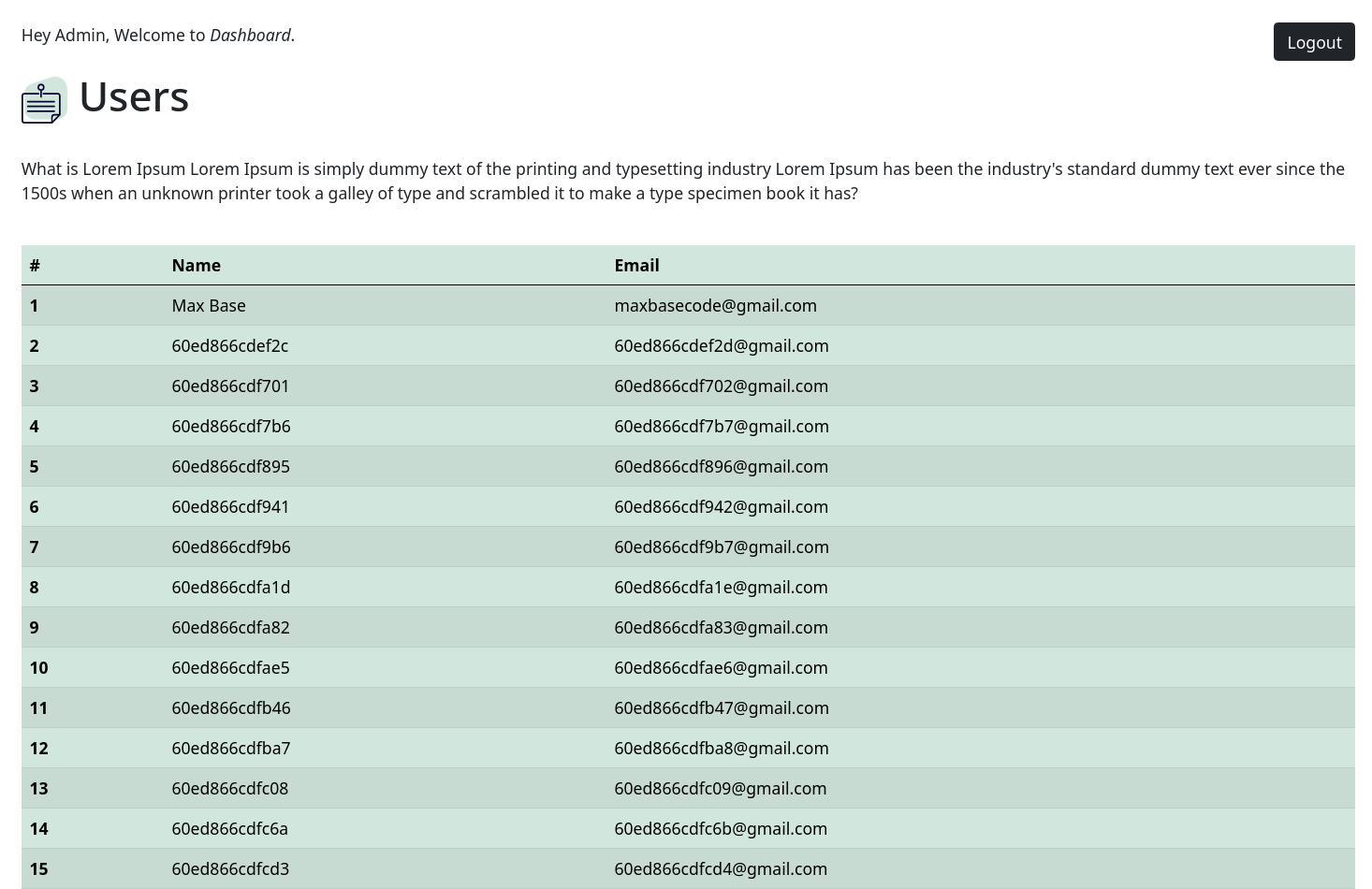 Laravel vuejs big-data test dashboard