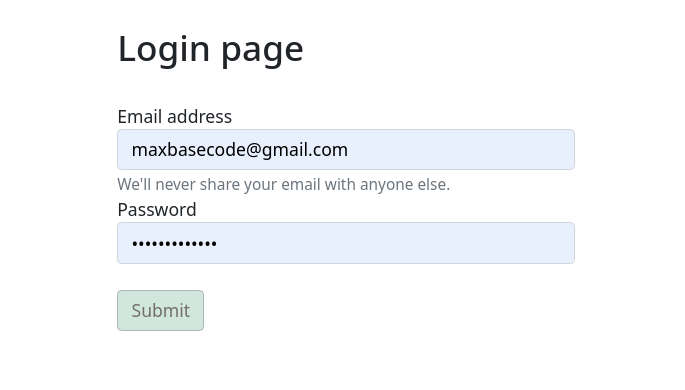 Laravel vuejs big-data test sign-in login page