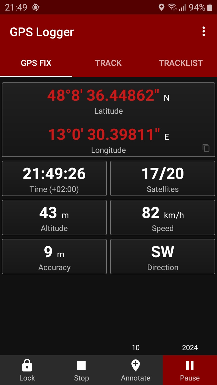 Screenshot 2 of GPS Logger — opens full size