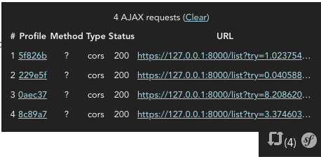 React Symfony Web Debug Toolbar in a very early stage