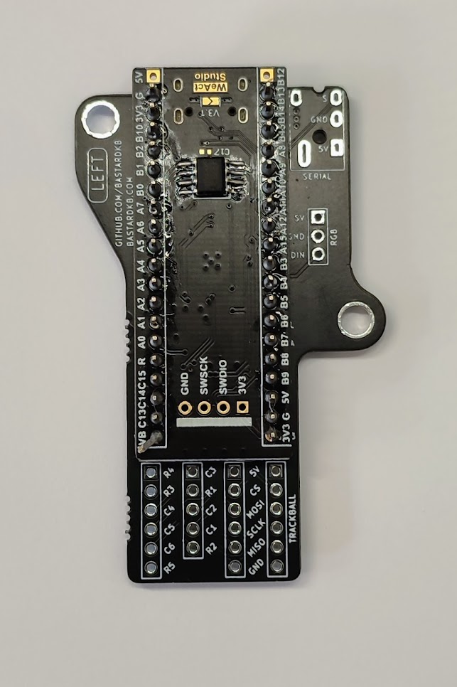 Header pins long side on bottom