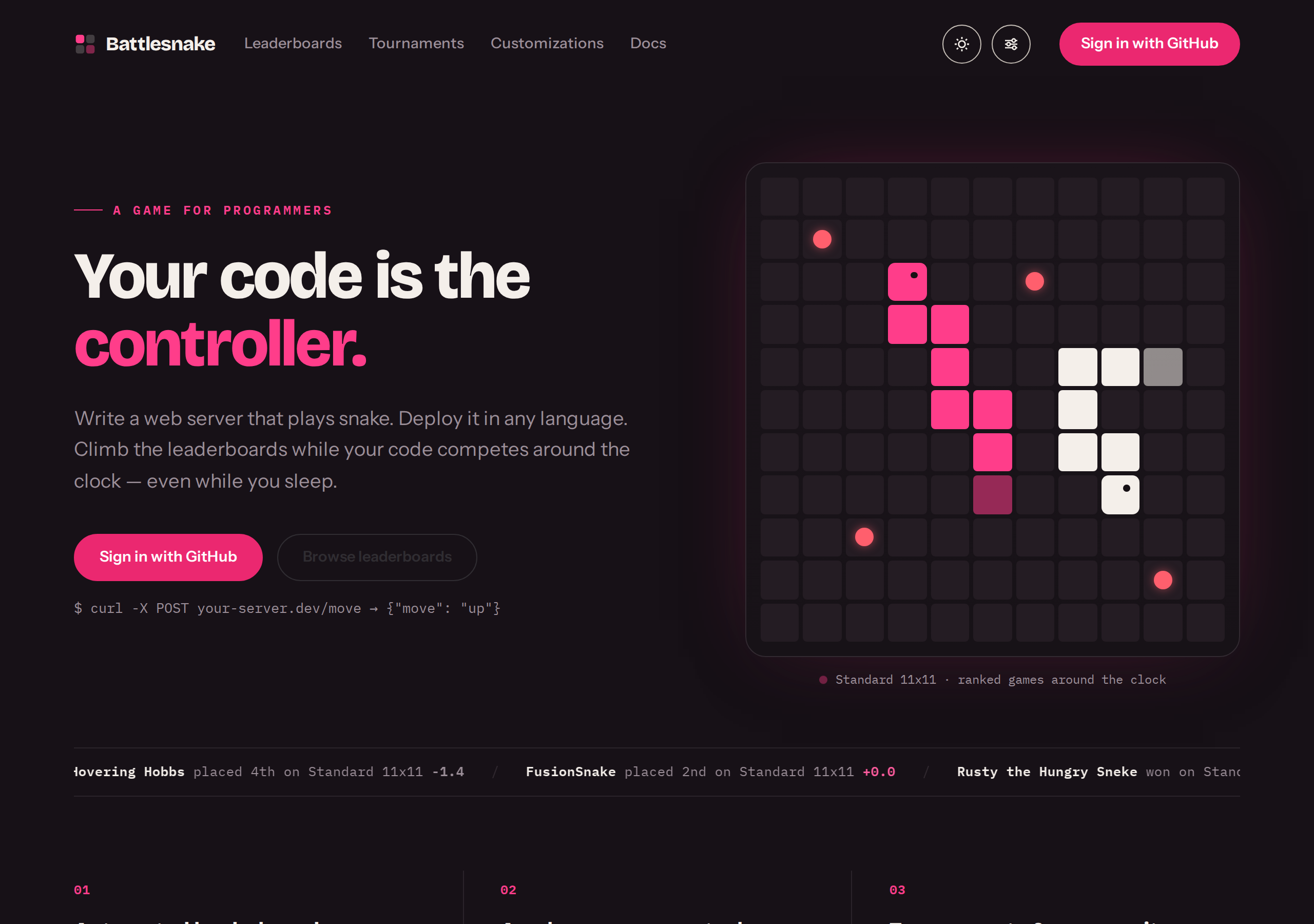 Home in dark theme