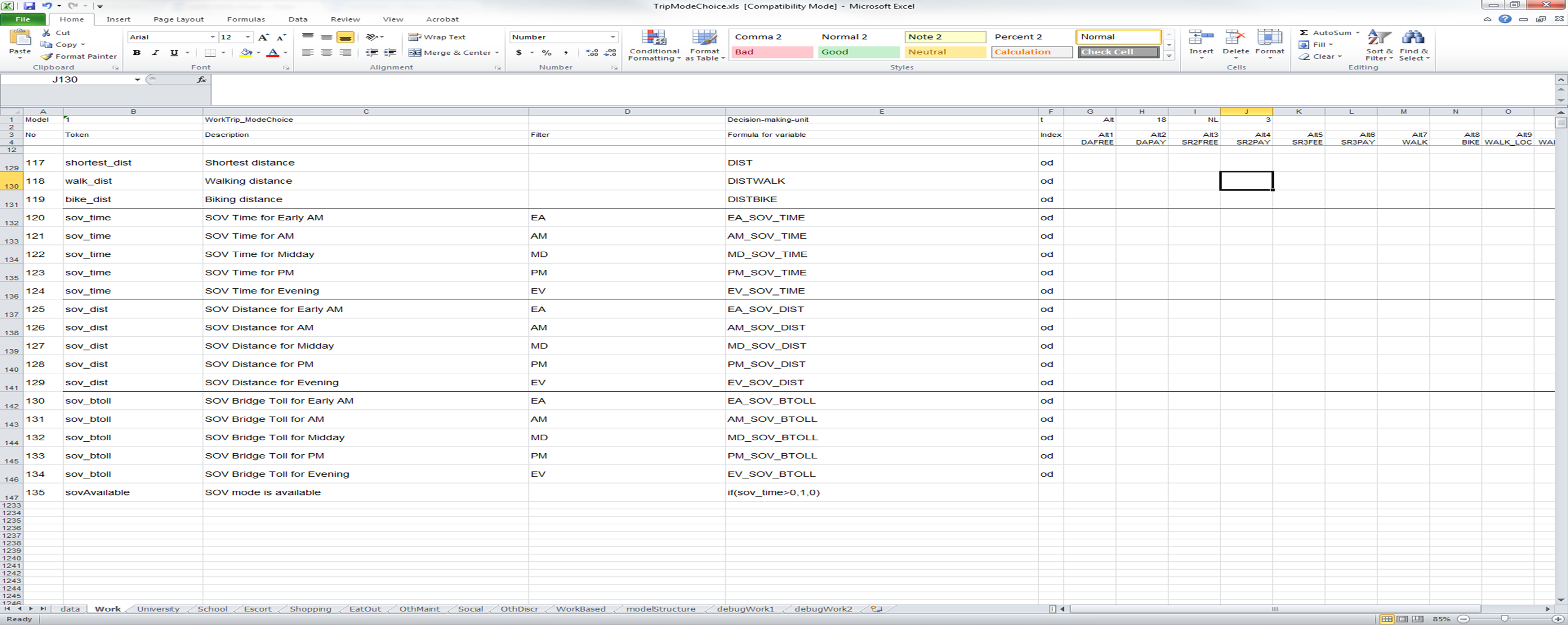 Example UEC Filters and Indices