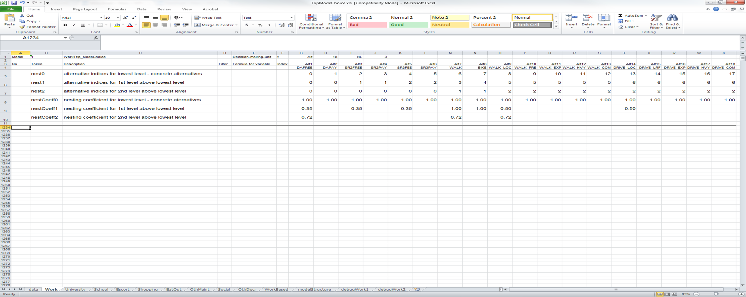 Example UEC Nesting Structure