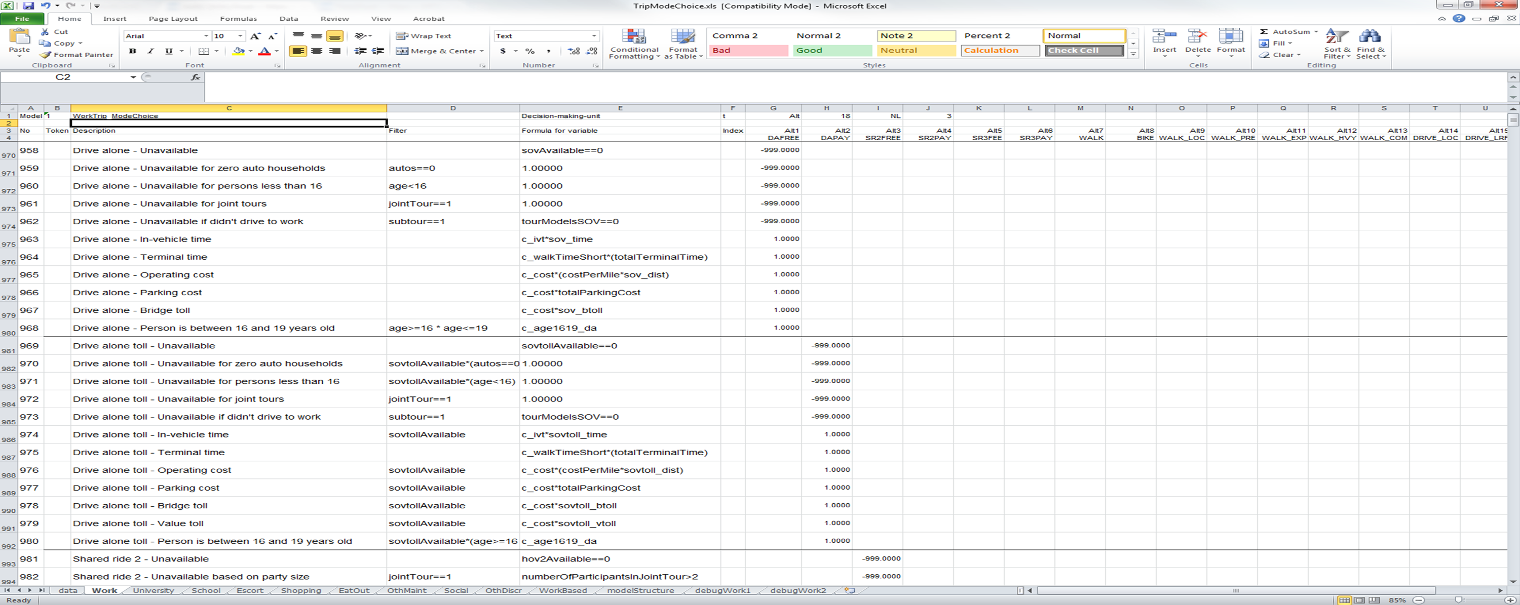 Example UEC Utility Calculations