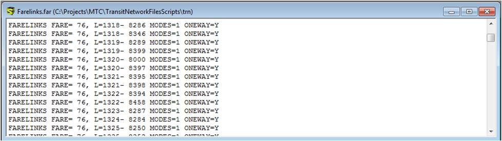 Transit Link Based Fare File