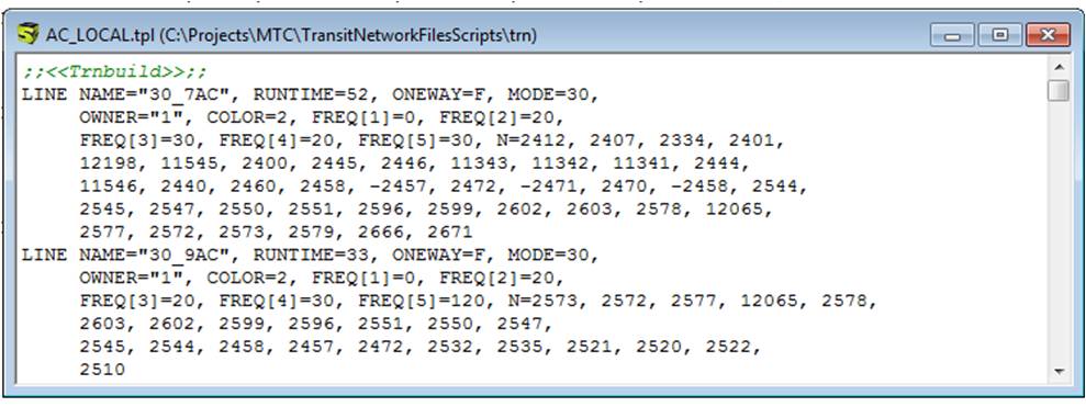 Transit Line File Example