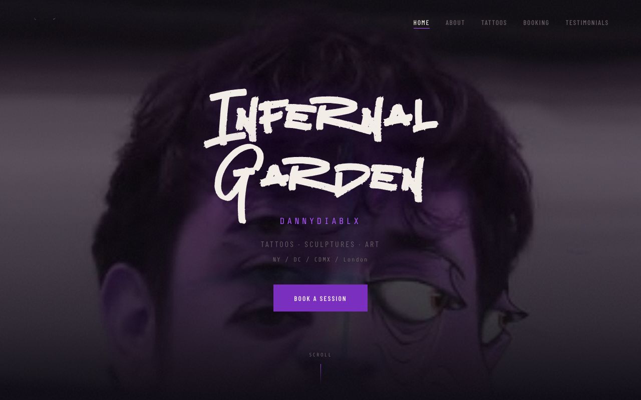 Infernal Garden website screenshot