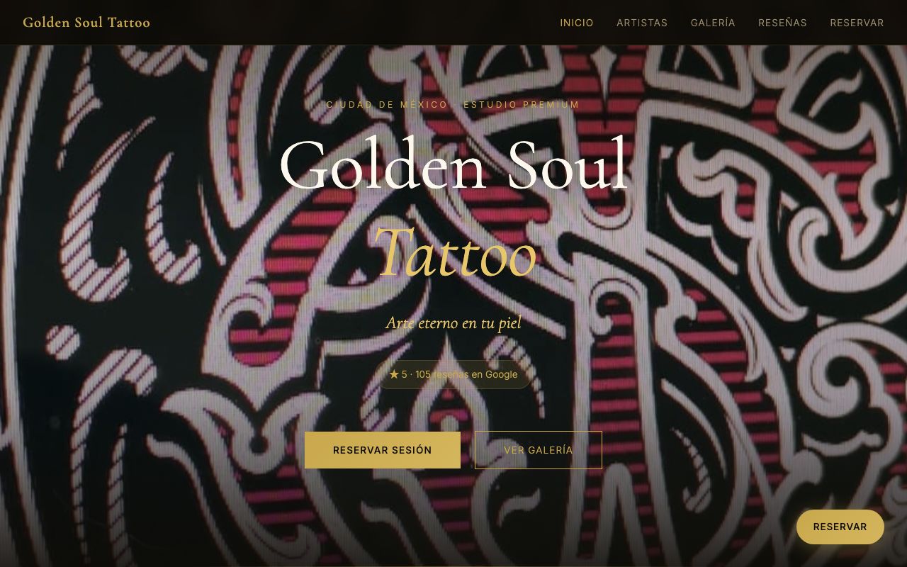 Golden Soul Tattoo website screenshot