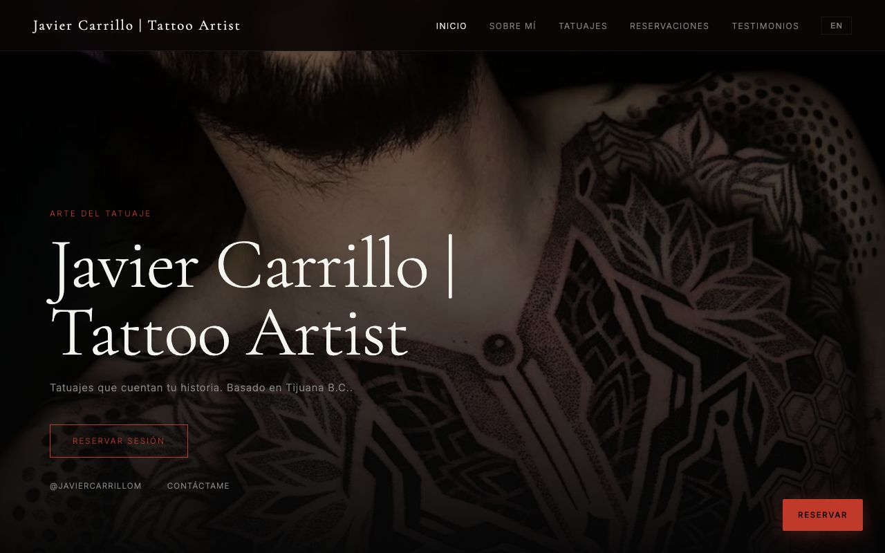 Javier Carrillo website screenshot