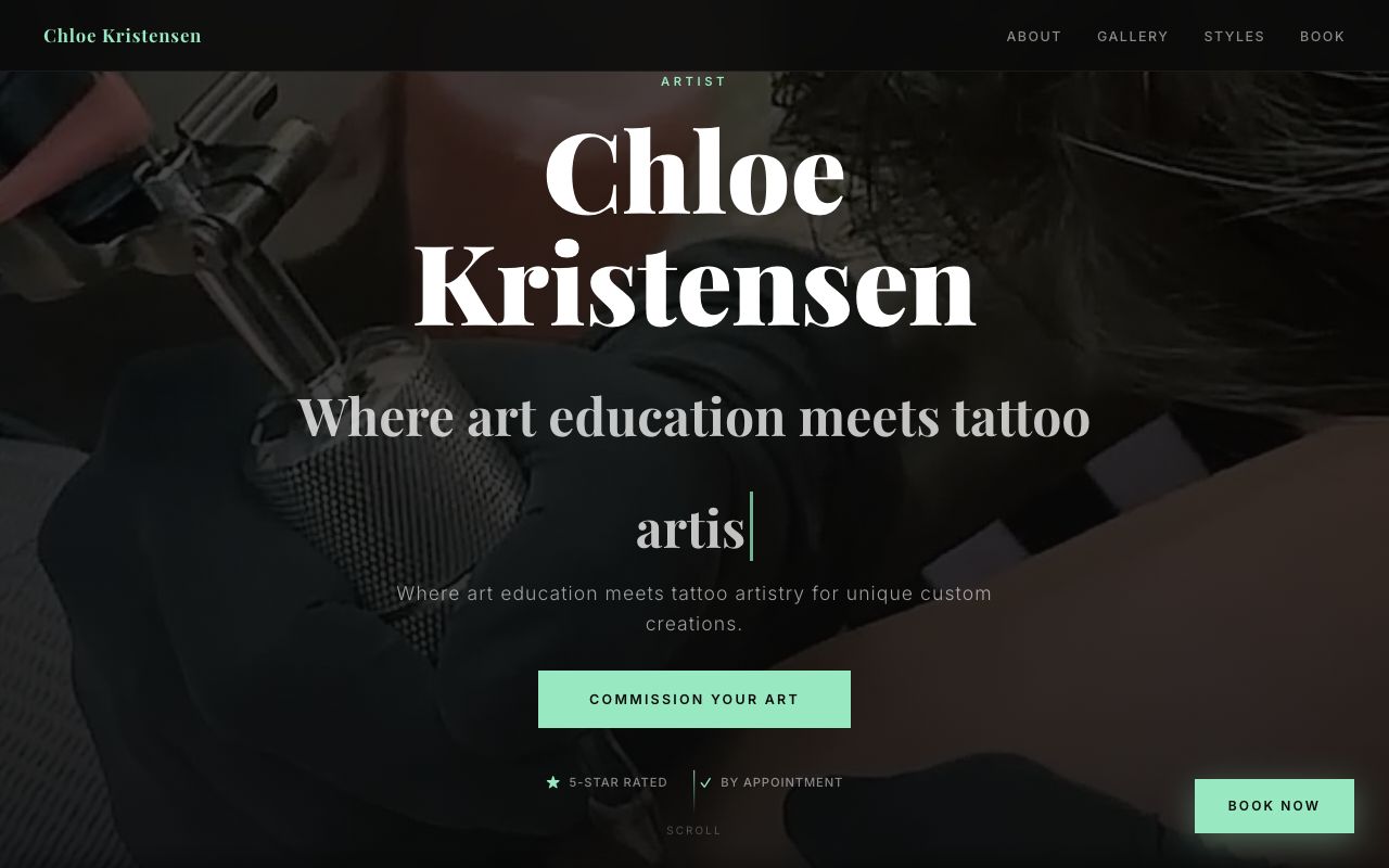 Kris Moon website screenshot