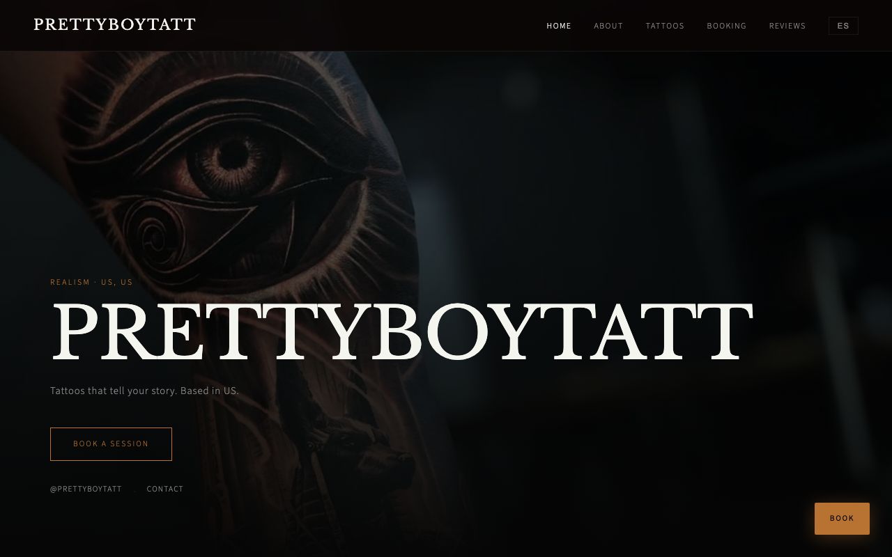 Blessed Tattoo HTX website screenshot
