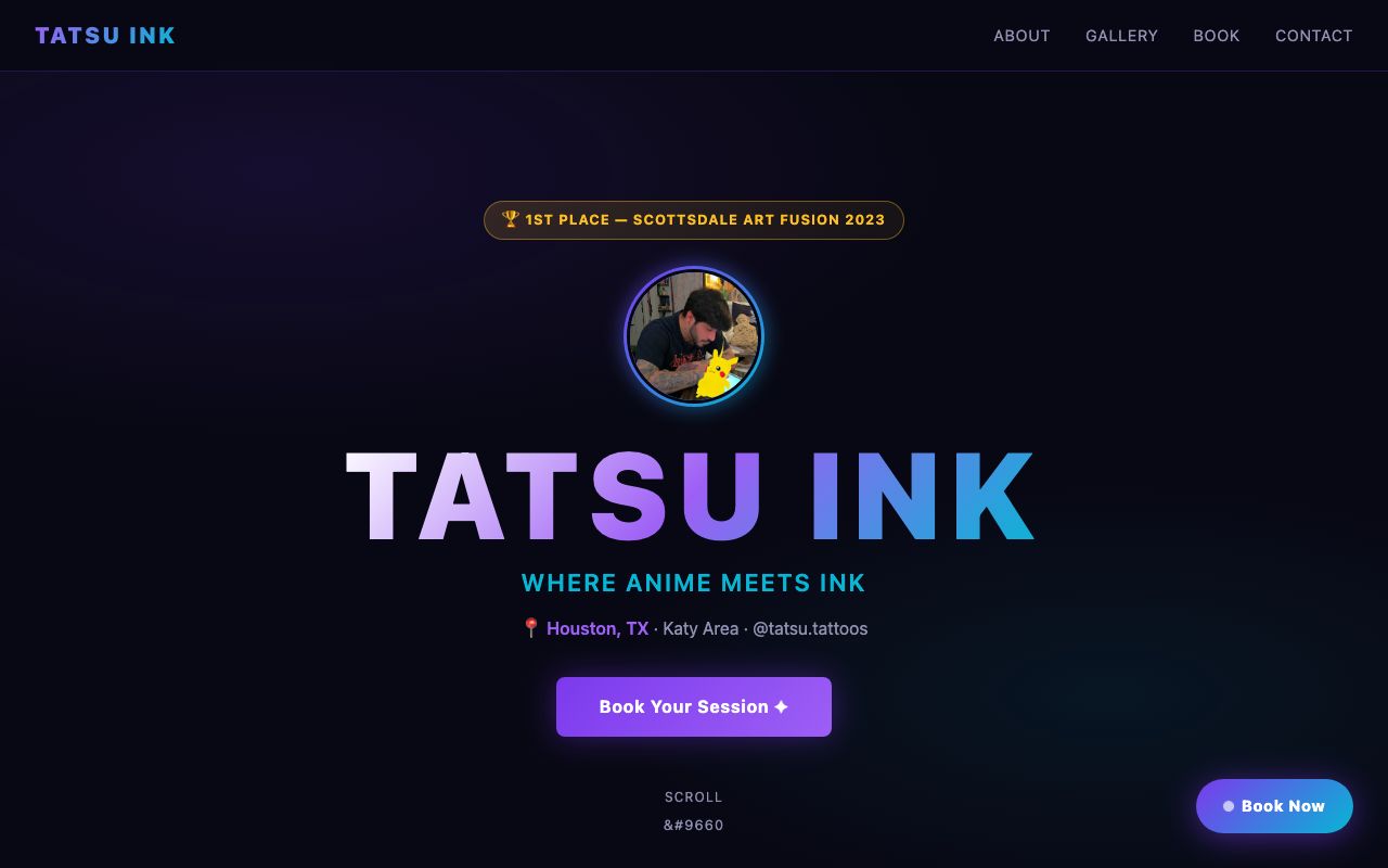 Tatsu Ink website screenshot