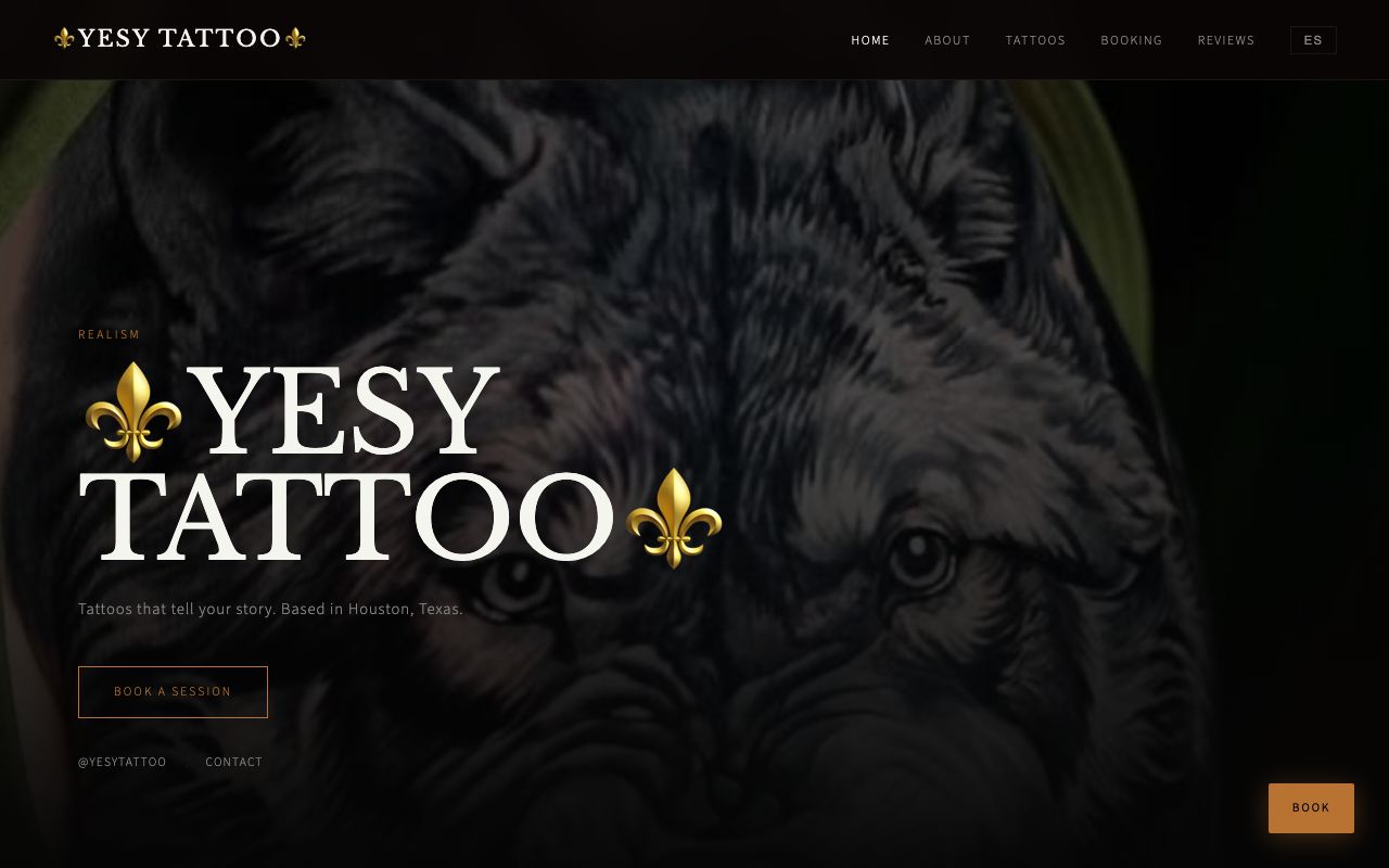 Yesy Tattoo website screenshot