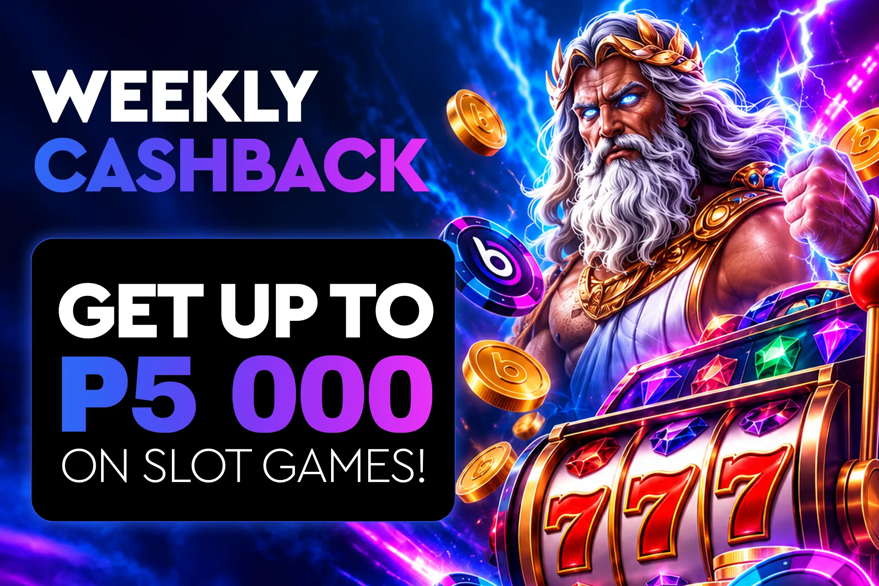 Slots weekly cashback promotional image