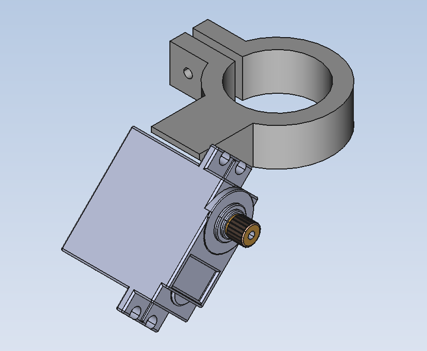 Model of the CAD model and attached servo motor