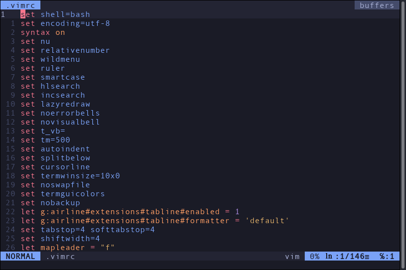 How my vimrc looks