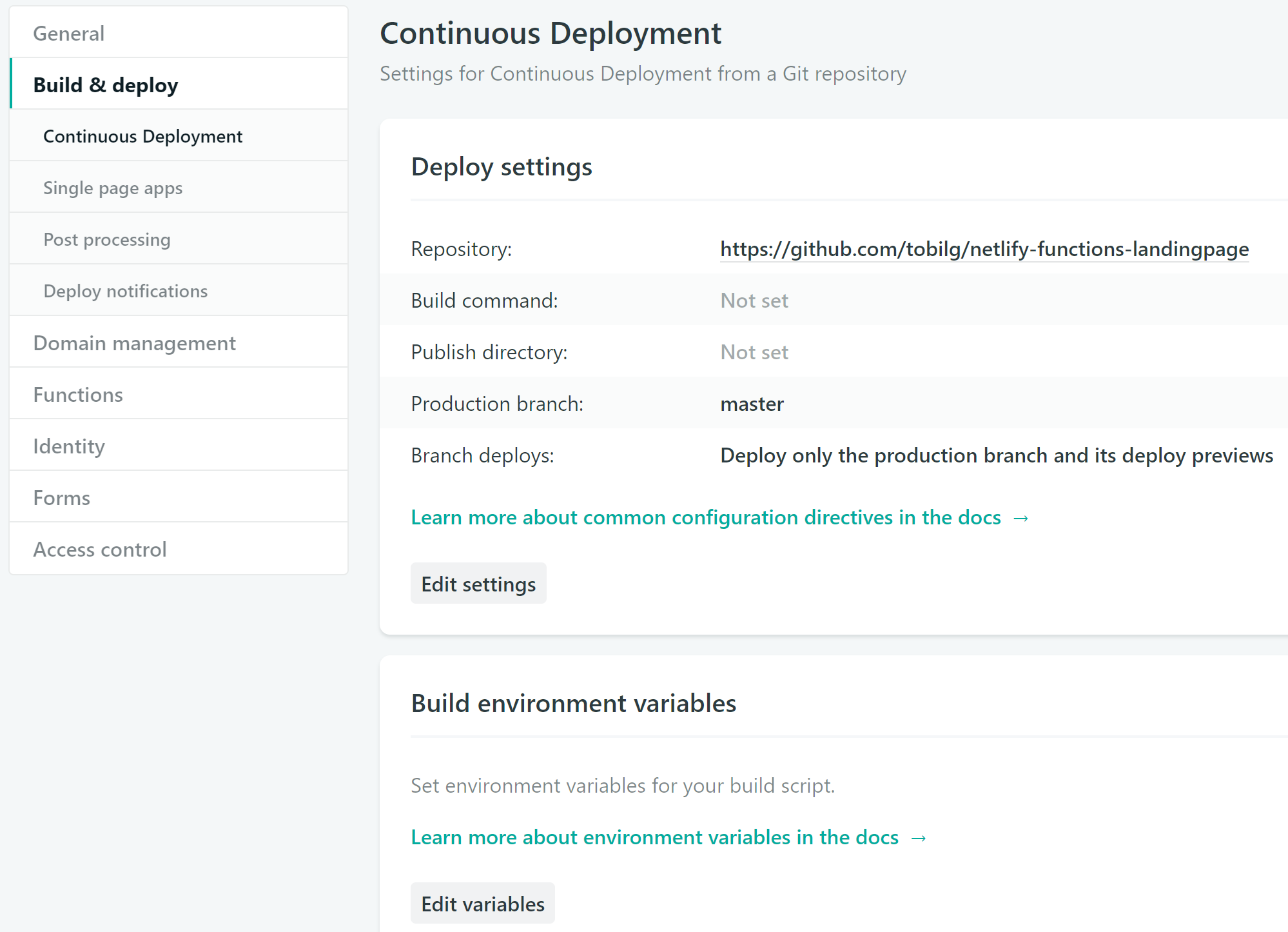 Netlify build variables 1