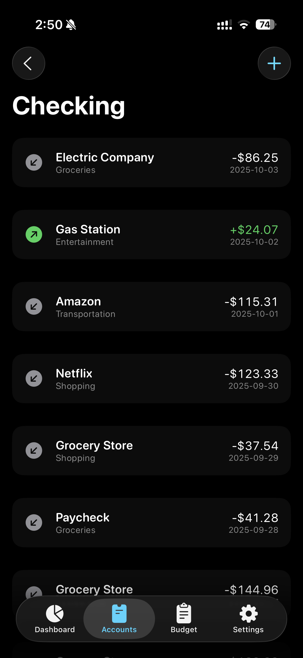 Account Transactions