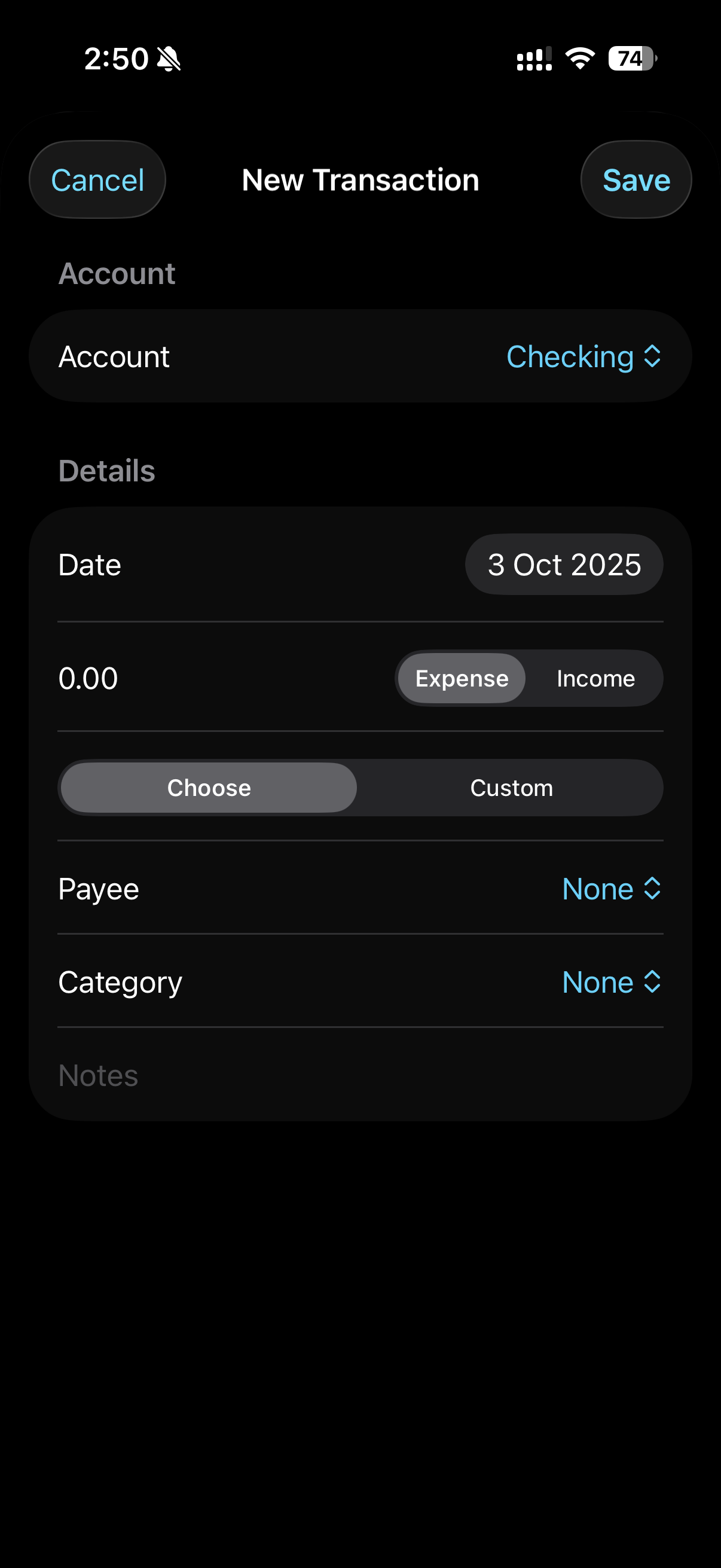 New Transaction