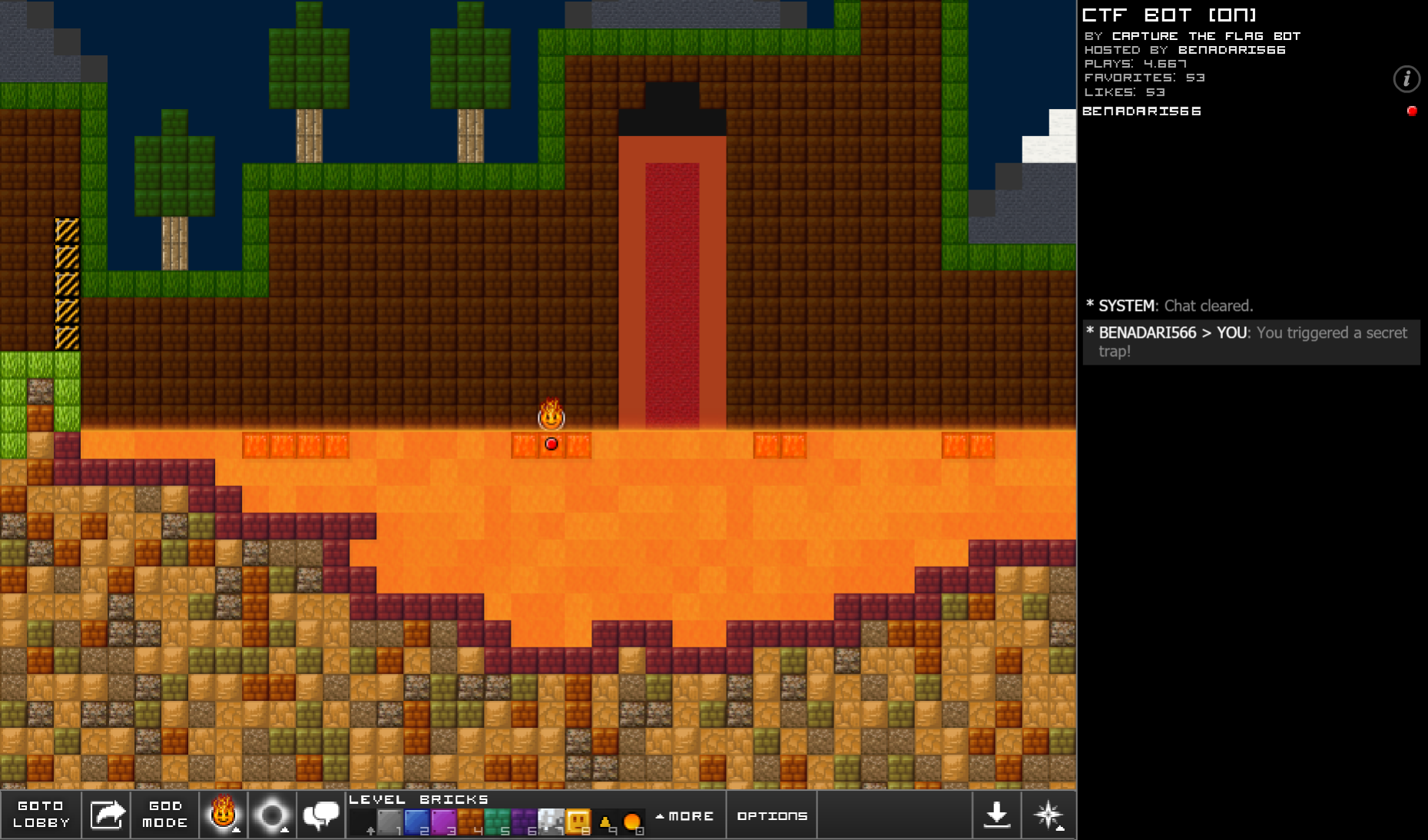 Secret lava lake trap