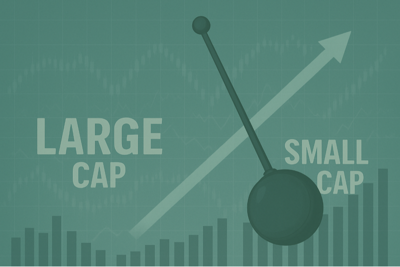 Large cap and small cap market illustration