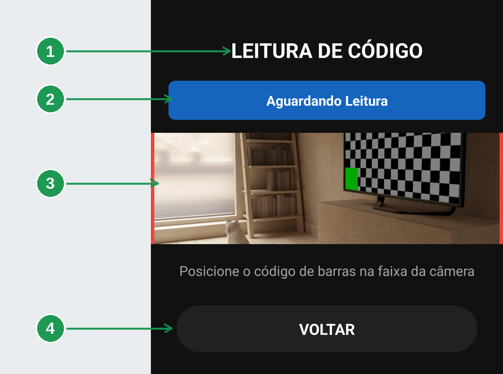 Tela do leitor de código de barras aberta no app BeeFood Entregador
