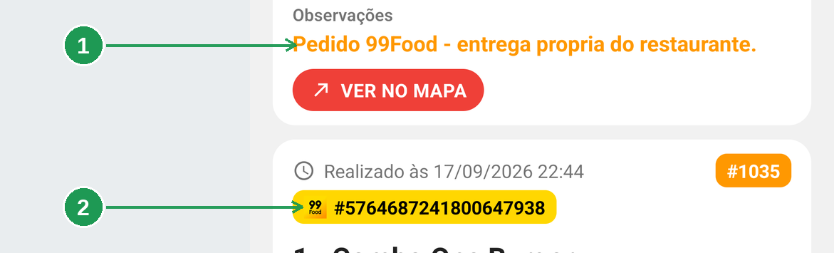 Rodapé do pedido de 99Food com botão CONFIRMAR ENTREGA 99FOOD e COBRAR R$ 0,00