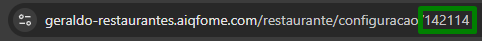 Store ID no final da URL do Aiqfome