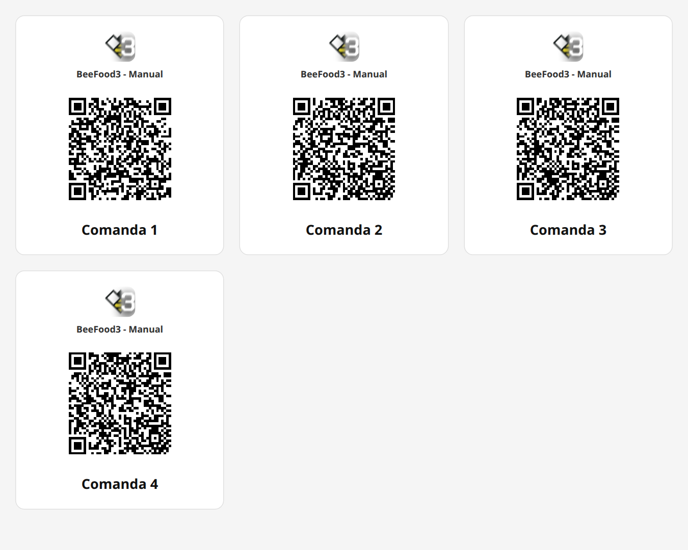 Folha com QR Codes do Cardápio Digital Presencial pronta para imprimir e colar nas comandas