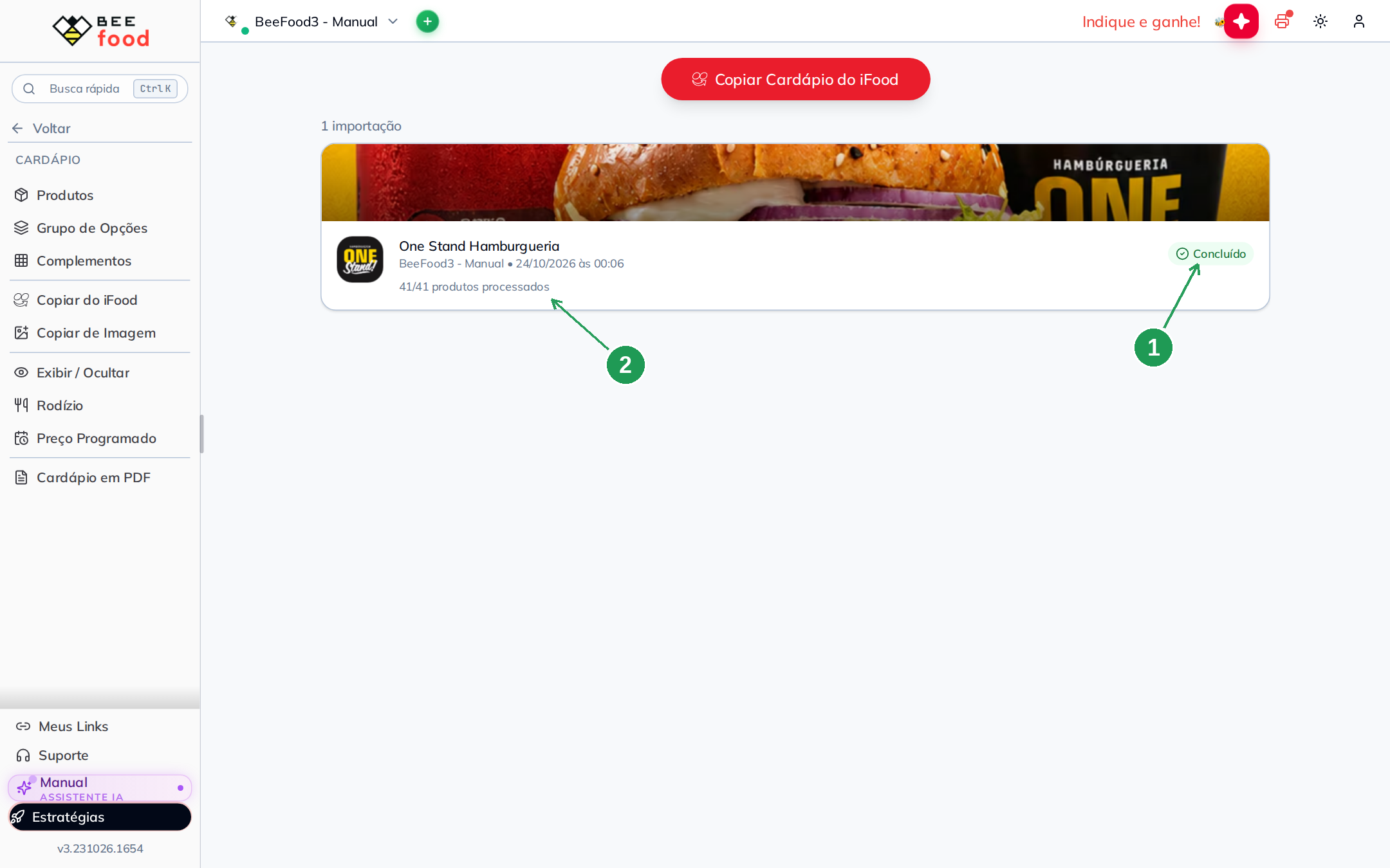 Importação do iFood concluída com selo verde